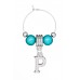 Silver Plated Personalised Letter 'P' Wine Glass Charm